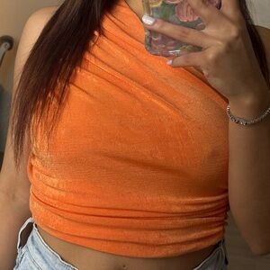 Orange Halter Neck Top